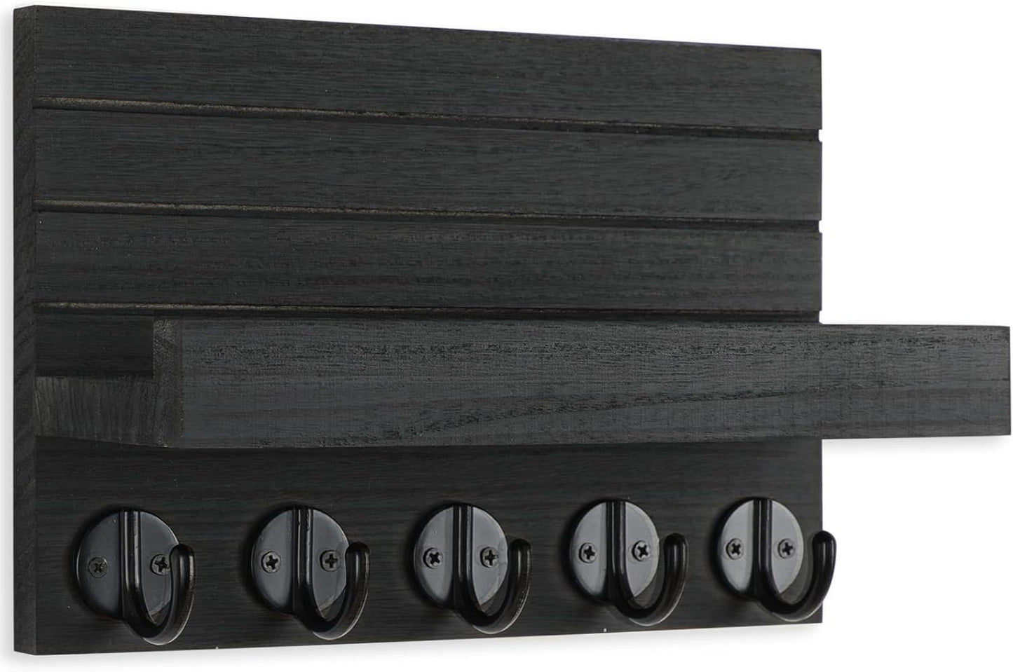 Key Holder for Wall, Decorative Key and Mail Holder with Shelf Has Large Hooks