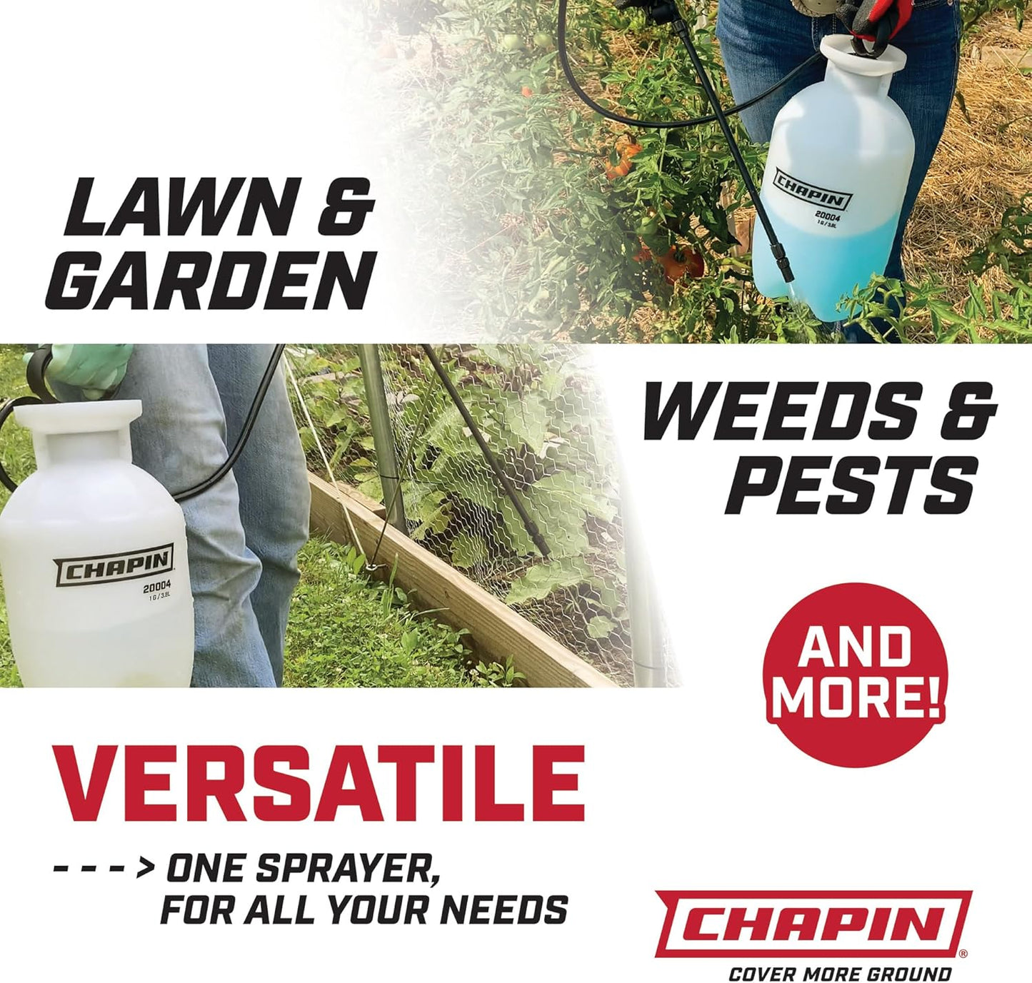 20000 Made in USA 1 -Gallon Lawn and Garden Pump Pressured Sprayer, Garden Watering, Translucent White