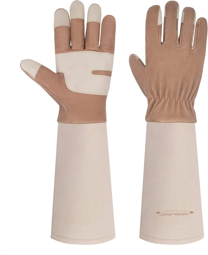 Rose Pruning Gloves for Men & Women, Long Thorn Proof Gardening Gloves, Breathable Pigskin Leather Gauntlet, Best Garden Gifts & Tools for Gardener