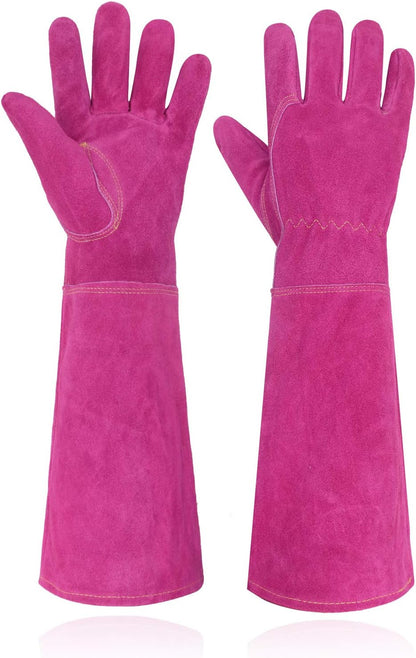 Rose Pruning Gloves for Men & Women, Long Thorn Proof Gardening Gloves, Breathable Pigskin Leather Gauntlet, Best Garden Gifts & Tools for Gardener