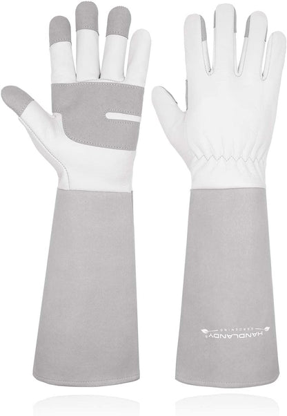 Rose Pruning Gloves for Men & Women, Long Thorn Proof Gardening Gloves, Breathable Pigskin Leather Gauntlet, Best Garden Gifts & Tools for Gardener