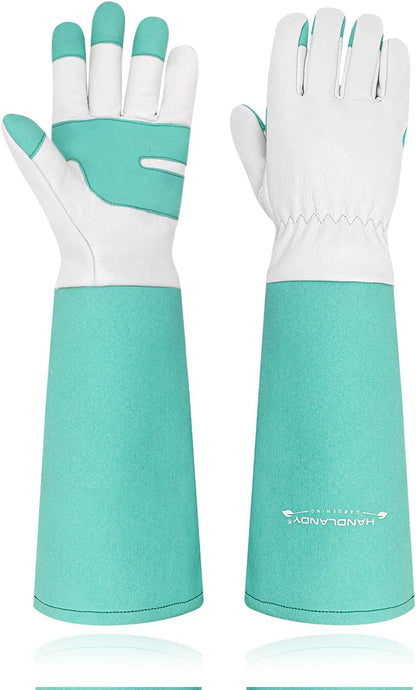 Rose Pruning Gloves for Men & Women, Long Thorn Proof Gardening Gloves, Breathable Pigskin Leather Gauntlet, Best Garden Gifts & Tools for Gardener