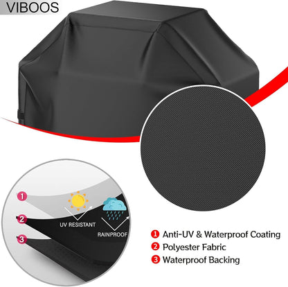 Grill Cover, 58 inch BBQ Gas Grill Cover for Outdoor Grill, Waterproof, Anti-UV, Rip-Proof, Fade Resistant Black