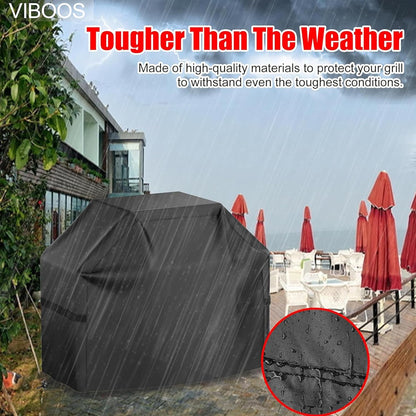 Grill Cover, 58 inch BBQ Gas Grill Cover for Outdoor Grill, Waterproof, Anti-UV, Rip-Proof, Fade Resistant Black