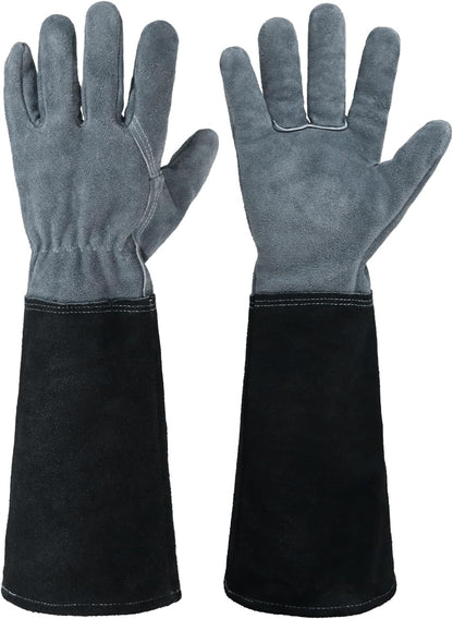 Rose Pruning Gloves for Men & Women, Long Thorn Proof Gardening Gloves, Breathable Pigskin Leather Gauntlet, Best Garden Gifts & Tools for Gardener