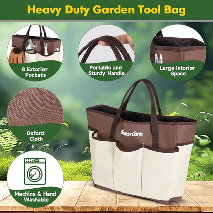 Garden Tool Set,10 Pcs Heavy Duty Gardening Hand Tool Kit for Women Aluminum with Non Slip Ergonomic Handle