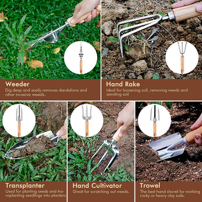 Gardening Tools - 10 Pcs Garden Tool Set Heavy Duty Stainless Steel Garden Supplies 