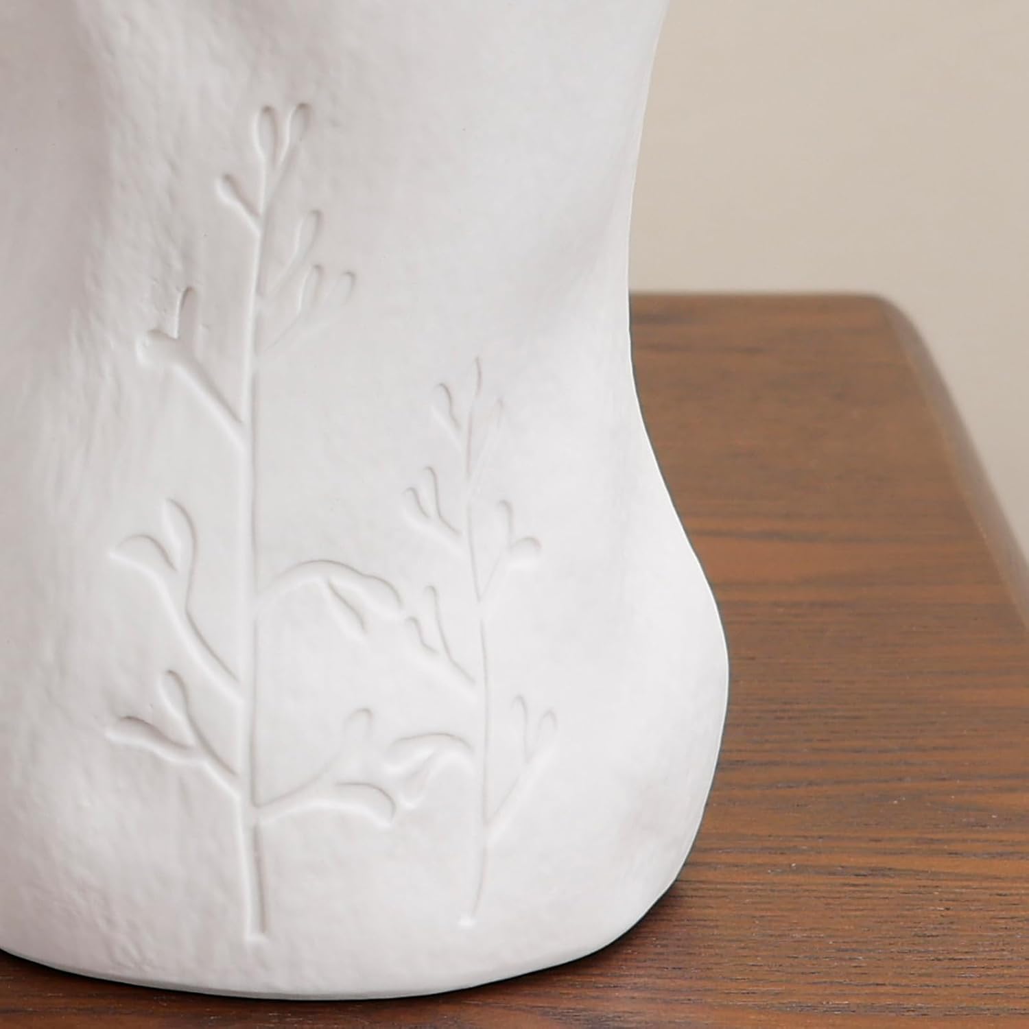 6 Inch White Ceramic Vase for Home Decor - Small Modern Minimalist Flower Vase, Elegant Table Centerpiece