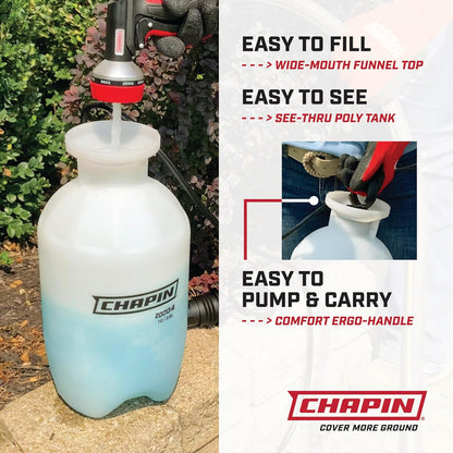 20000 Made in USA 1 -Gallon Lawn and Garden Pump Pressured Sprayer, Garden Watering, Translucent White
