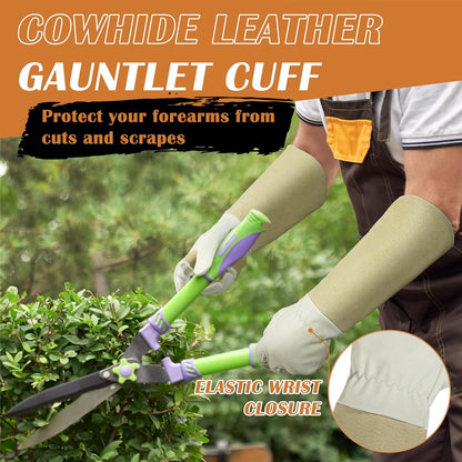 Rose Pruning Gloves for Men & Women, Long Thorn Proof Gardening Gloves, Breathable Pigskin Leather Gauntlet, Best Garden Gifts & Tools for Gardener