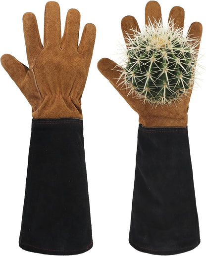 Rose Pruning Gloves for Men & Women, Long Thorn Proof Gardening Gloves, Breathable Pigskin Leather Gauntlet, Best Garden Gifts & Tools for Gardener