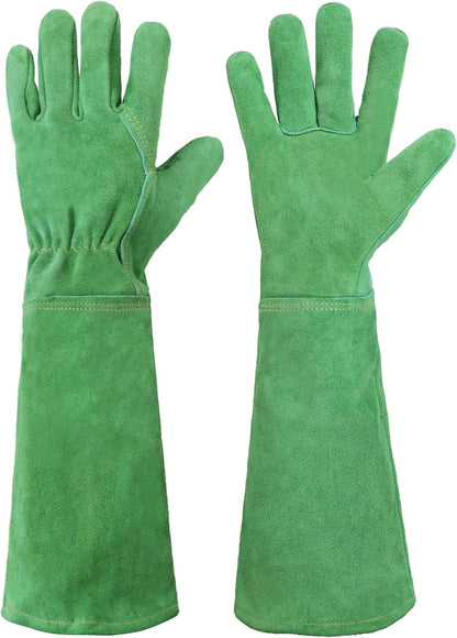 Rose Pruning Gloves for Men & Women, Long Thorn Proof Gardening Gloves, Breathable Pigskin Leather Gauntlet, Best Garden Gifts & Tools for Gardener