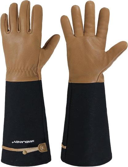 Rose Pruning Gloves for Men & Women, Long Thorn Proof Gardening Gloves, Breathable Pigskin Leather Gauntlet, Best Garden Gifts & Tools for Gardener
