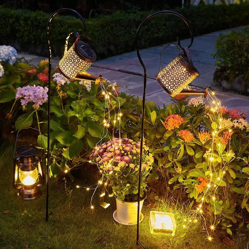 Solar Watering Can with Lights – Outdoor Garden Decor, Hanging Metal Lantern, Waterproof LED for Patio, Yard, Walkway